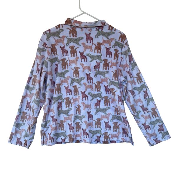 Karen Neuburger Girlfriend Fleece Pajama Set SZ M  Puppy Print Soft Loungewear - Picture 3 of 14